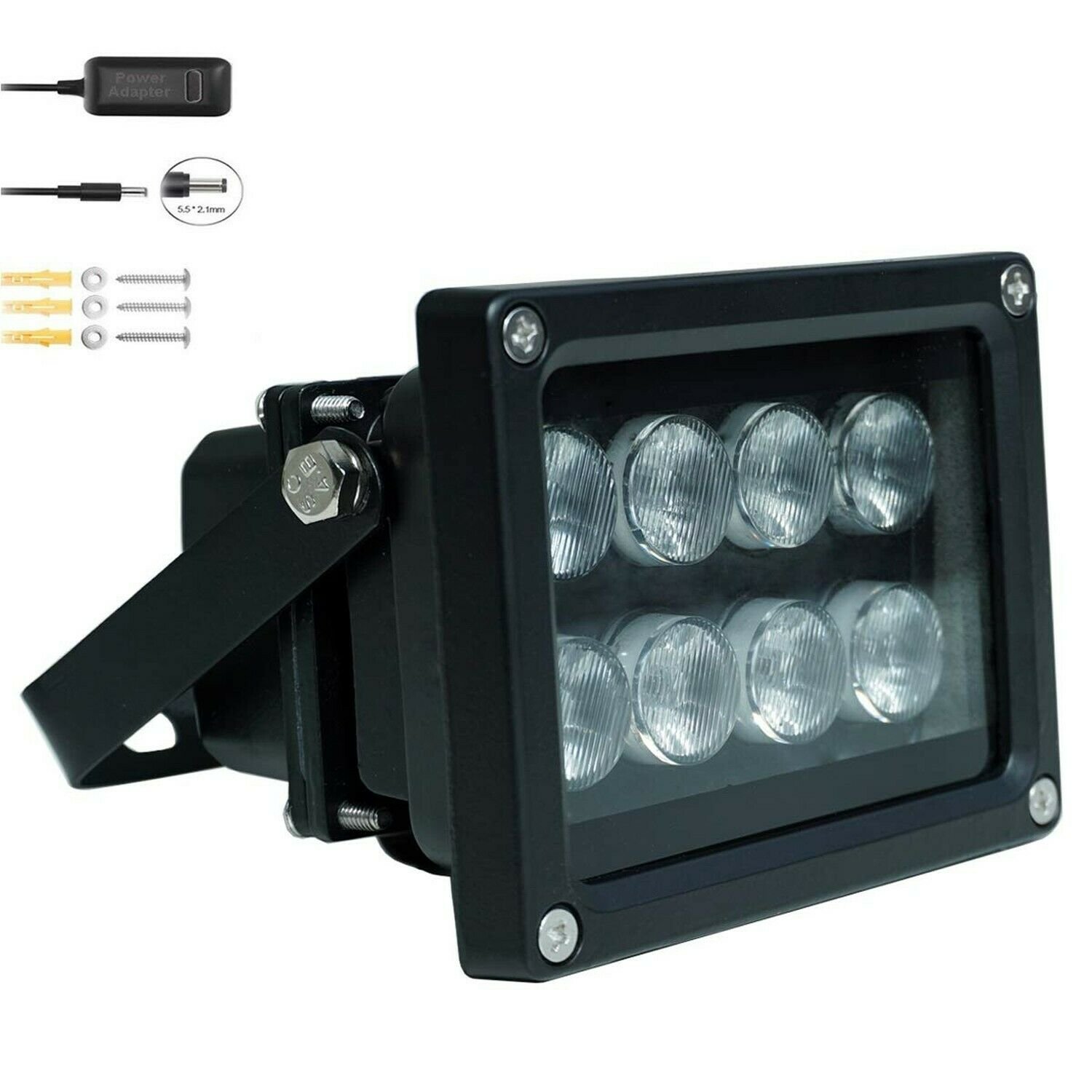 JC IR Illuminator 8-Led Infrared Light Wide Angle 90&Acirc;&deg;with Power Adapter for S...