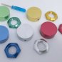 Guitar Pedal Stomp Box Switch Aluminum Topper Top Caps Assortment incl. Nut