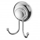 Gecko-Loc Suction Cup Double Hooks Shower Accessory Stainless Steel and Chrom...