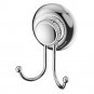 Gecko-Loc Suction Cup Double Hooks Shower Accessory Stainless Steel and Chrom...
