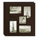 Pioneer Sewn Embossed Collage Frame 5-Up Photo Album 12"X12"-Travel