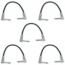 5 PACK: 1 Ft Right Angle Guitar Cable Pedal Floor Board Patch Cord - 12 Inche...
