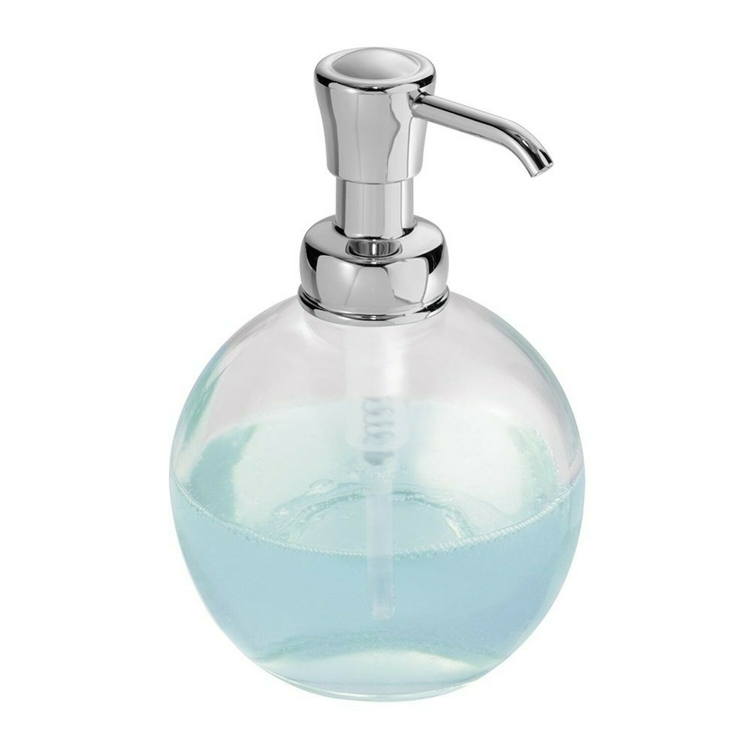 InterDesign York Glass Soap Dispenser Pump for Body Moisturizer, Liquid Hand ...