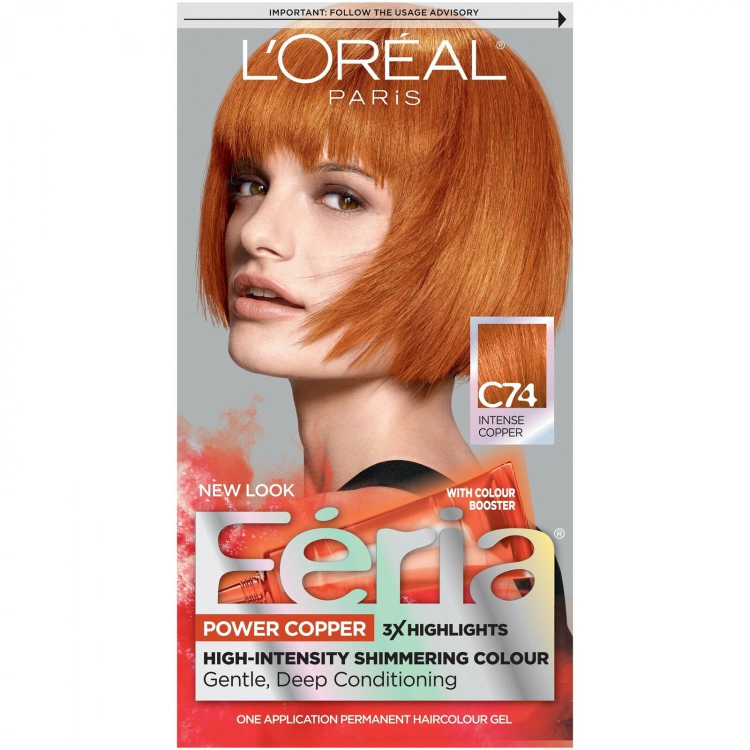 L'Or&Atilde;&copy;al Paris Feria Multi-Faceted Shimmering Permanent Hair Color, C74 Copper...