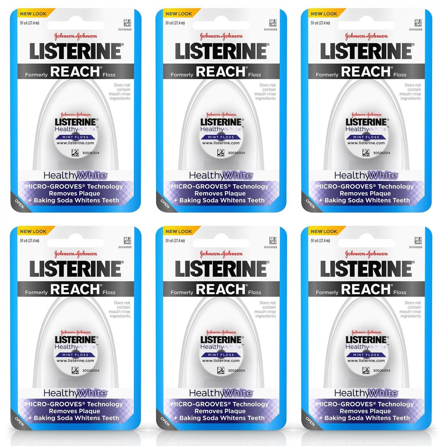 Listerine Healthy White, Interdental Floss with Baking Soda, Oral Care