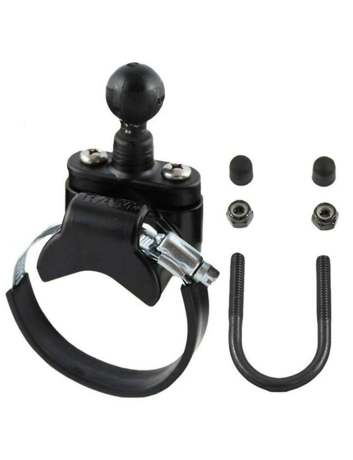 RAM Rail Base with Zinc Coated U-Bolt, ATV/UTV Strap & 1"" Ball for Rails to ...