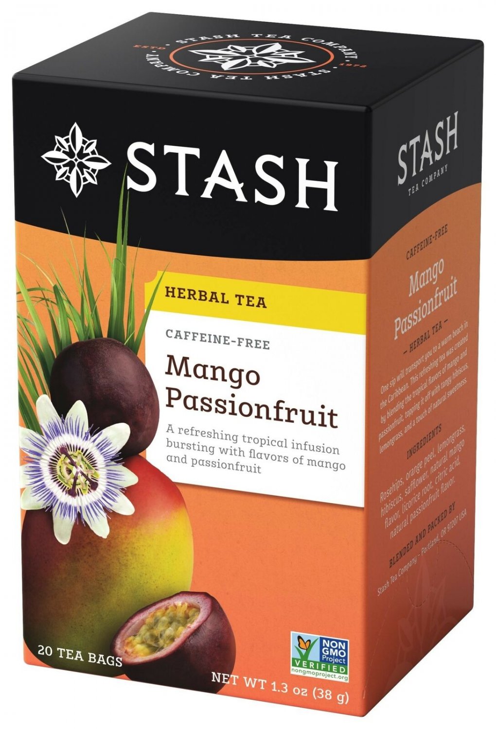 Stash Tea Mango Passionfruit Herbal Tea 20 Count Tea Bags in Foil (Pack of 6)...