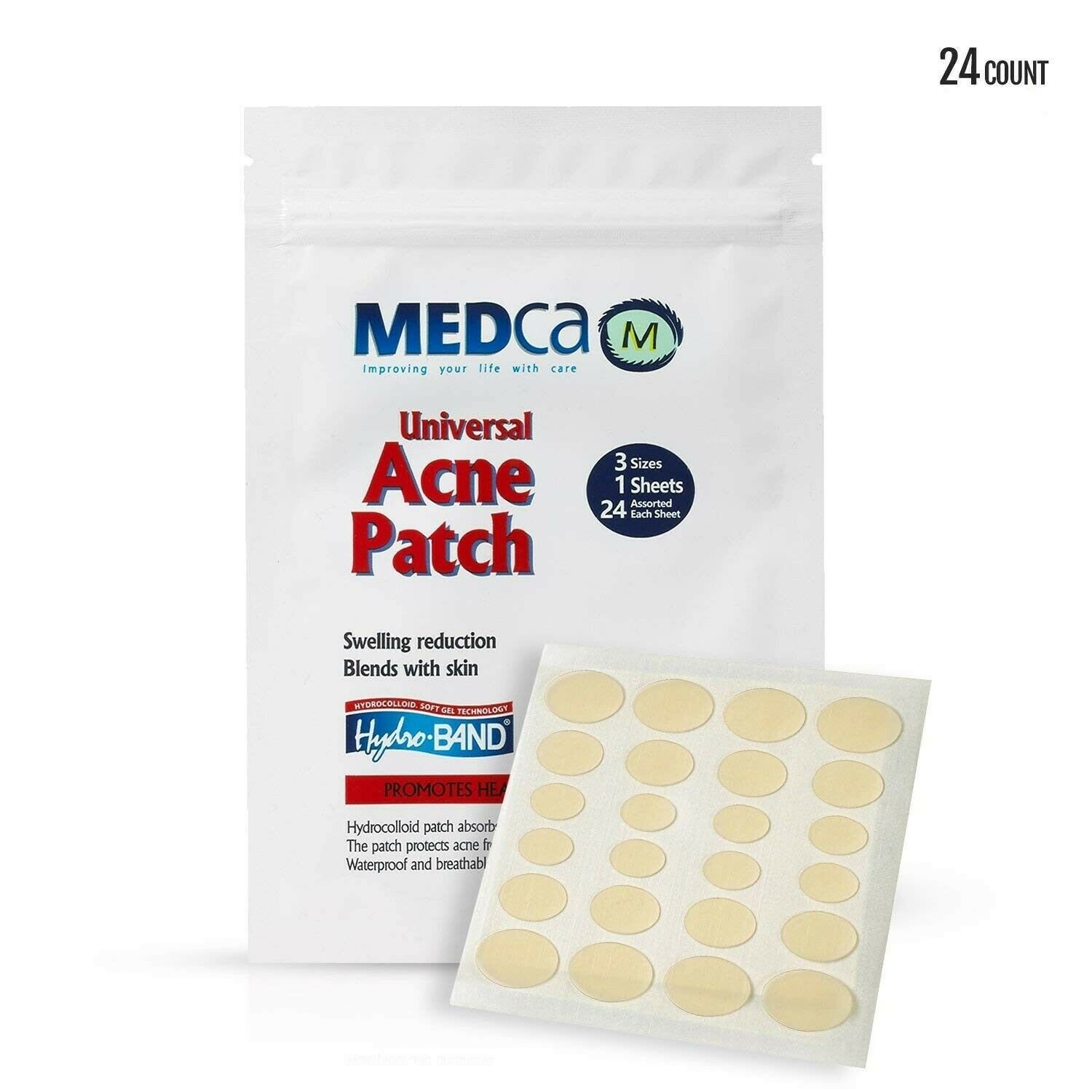 Acne Absorbing Covers - Hydrocolloid Acne Care Bandages (24 Count) Three Univ...