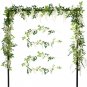 Felice Arts 2 Pcs Artificial Flowers 6.6ft/Piece Silk Wisteria Ivy Vine Green...