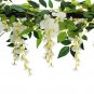 Felice Arts 2 Pcs Artificial Flowers 6.6ft/Piece Silk Wisteria Ivy Vine Green...