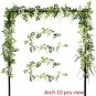 Felice Arts 2 Pcs Artificial Flowers 6.6ft/Piece Silk Wisteria Ivy Vine Green...
