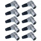 Pack of 10 Clockable Right Angle XLR Connector: Male, 7 positions