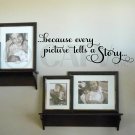 Because Every Picture Tells a Story Vinyl Lettering Wall Decal Sticker (9"H x...