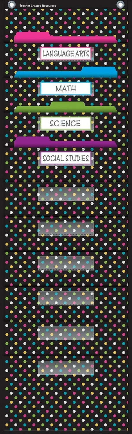 Teacher Created Resources Chalkboard Brights 10 Pocket File Storage Pocket Ch...