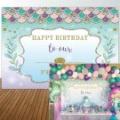 Allenjoy 7x5ft Under The Sea Little Mermaid Backdrop Purple Pink Mermaid Scal...