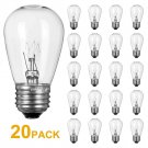 20 Pack S14 Light Bulbs 11 Watt Warm Commercial Grade Replacement Incandescen...