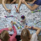 eatsleepdoodle Doodle World Map Tablecloth, Color Your Own Tablecloth, Colori...