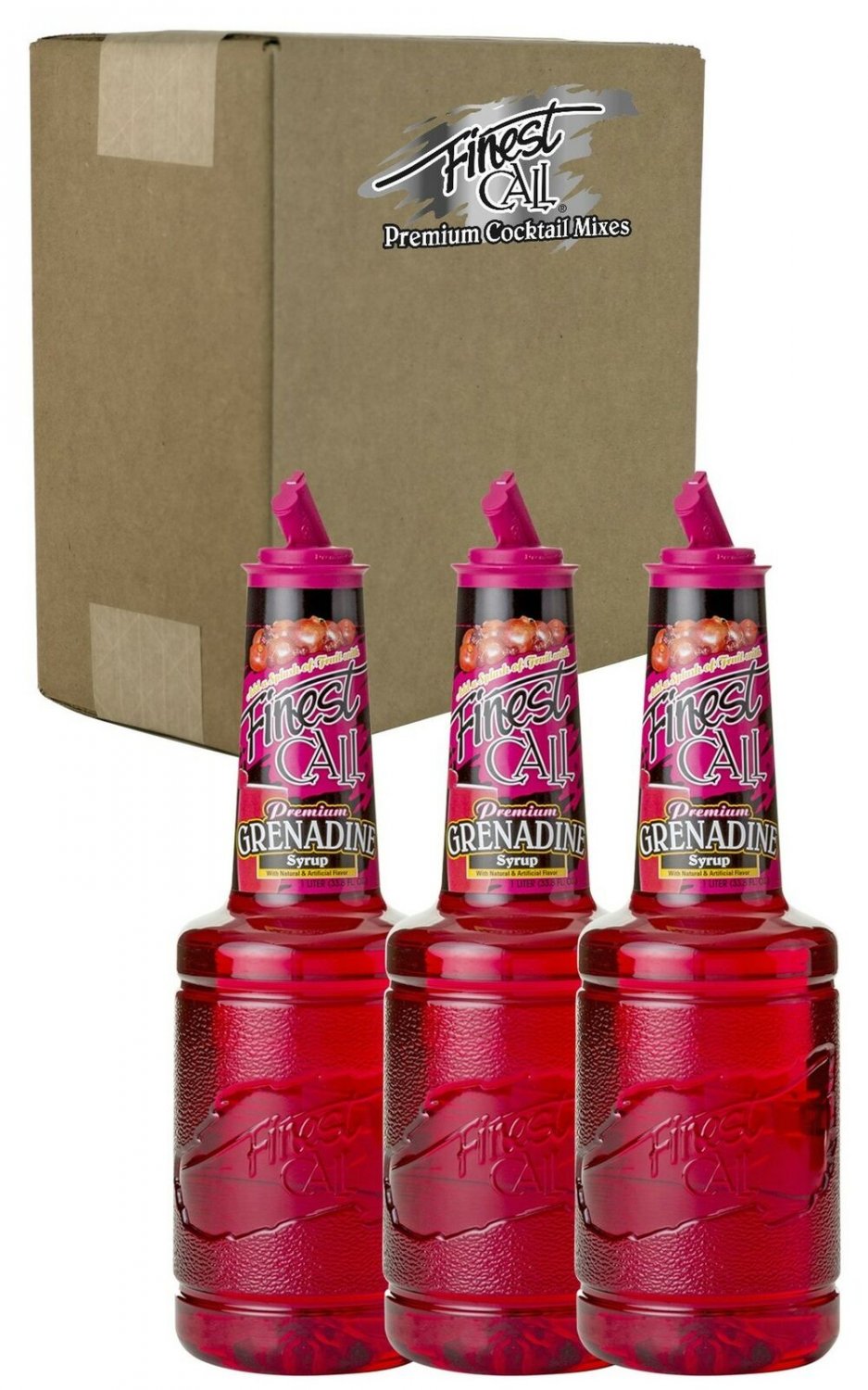 Finest Call Premium Grenadine Syrup Drink Mix, 1 Liter Bottle (33.8 Fl Oz), P...