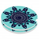 Absorbent Stoneware Car Coaster,Ceramic Auto Cupholder Coasters,Set of 2 Ston...