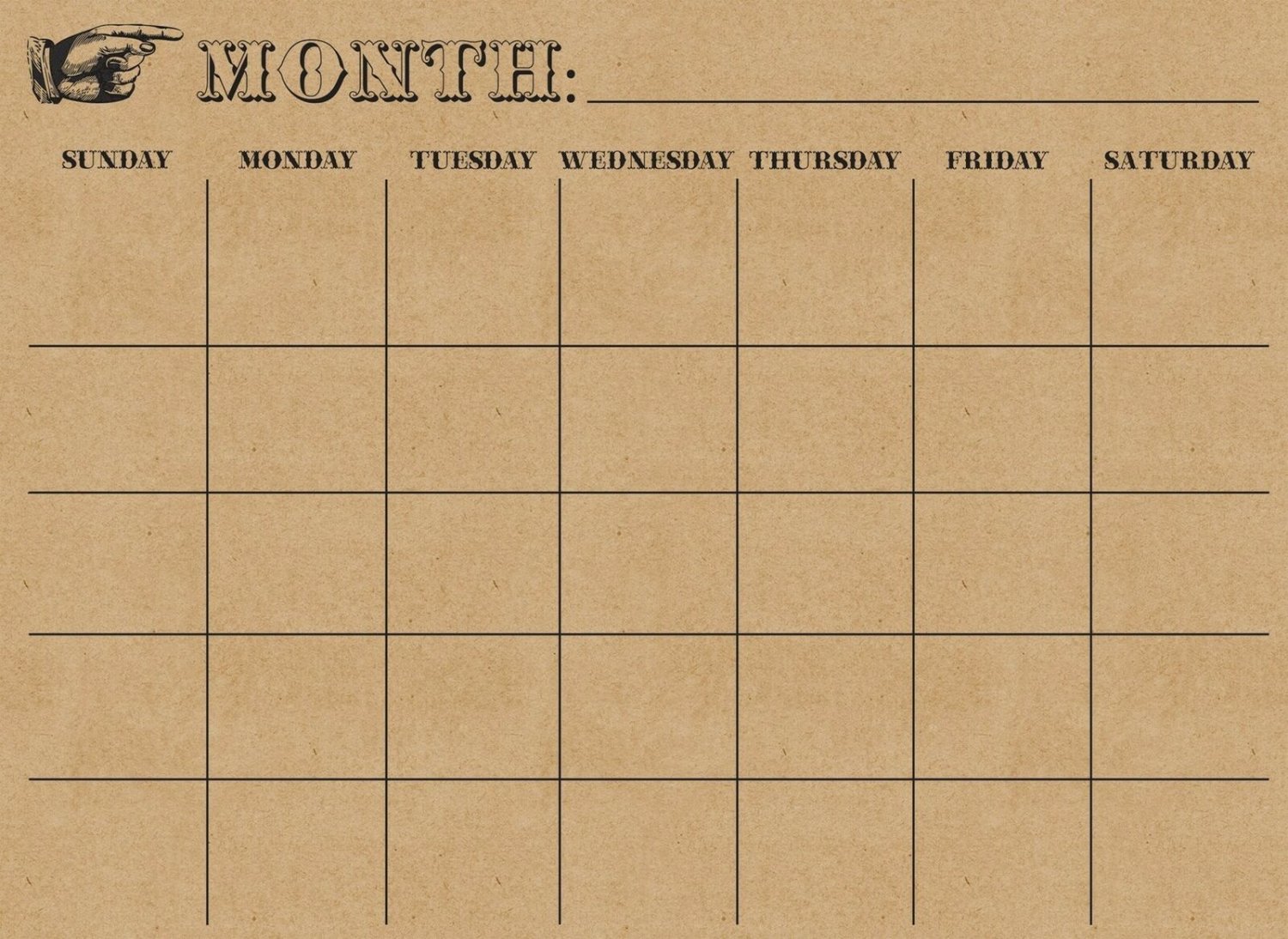Wall Pops WPE0980 Kraft Monthly Calendar