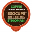 EKOCUPS Artisa Organic Ethiopian Coffee, Medium Roast, in Recyclable Single S...