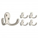Franklin Brass B59104M-SN-C Brainerd Double Prong Robe Hook, 5 Pack, Satin Ni...
