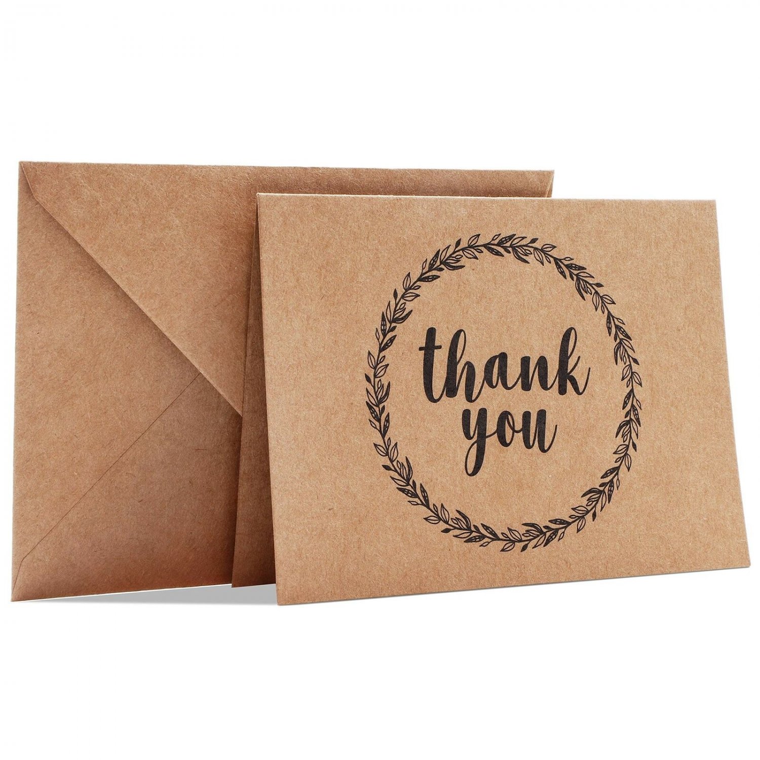 Best Paper Greetings 120-Pack Mini Kraft Thank You Note Cards Bulk Box Set fo...