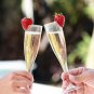 Plastic Champagne Flutes Silver Glitter 50pc ~5oz/130ml Disposable Plastic Wi...