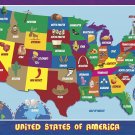UNCLE WU United State Map Learning Placemats -Educational Kids Placemats