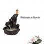 OCIOLI Backflow Ceramic Incense Burner Porcelain Holder Lotus Pond Censer- Bl...