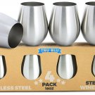 Stainless Steel Wine Glasses - Set of 4 Large & Elegant Stemless Goblets (18 ...