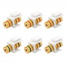 VCE 3 Pairs Banana Jack Binding Post Keystone Jack Insert with Black & Red Ri...