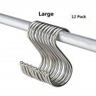 Soqool Stainless Steel Hooks Shower Curtain Rings- 12 Pack S Shaped Hanger Cl...