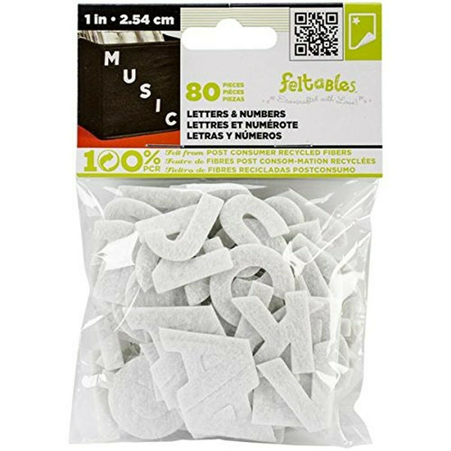 New Image Group 1NL-01573 Stick-It Felt Numbers and Letters, 1-Inch, White, 8...