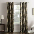 No. 918 Intersect Wave Print Casual Textured Curtain Panel, 48" x 84", Spruce...