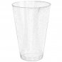 Glitter Disposable Cups | 14 oz. 50 Pack | Clear Plastic Cups | Silver Glitte...