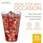 Glitter Disposable Cups | 14 oz. 50 Pack | Clear Plastic Cups | Silver Glitte...