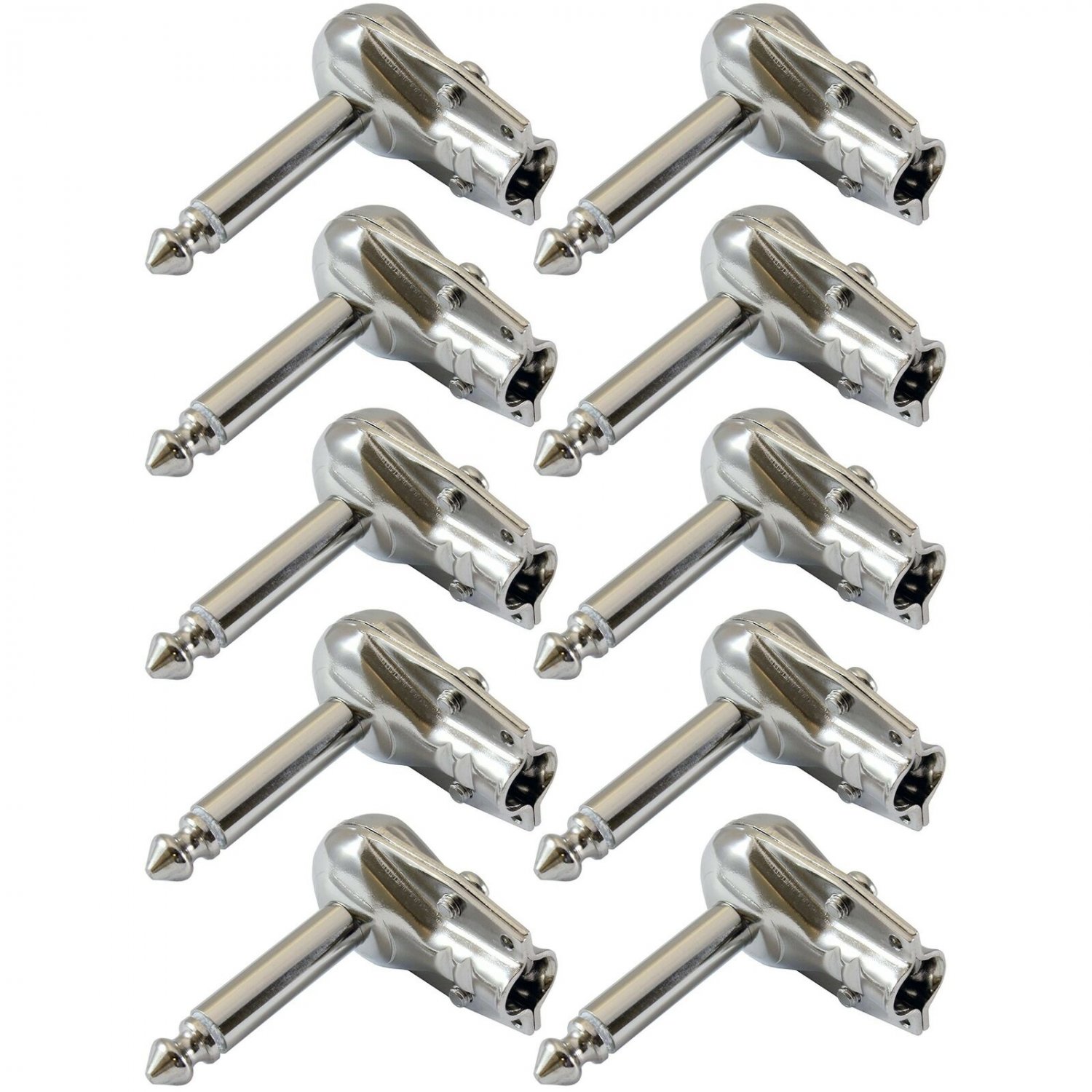 GLS Audio 1/4" Right Angle Plugs TS Mono Flat Low Profile Pancake Style for S...