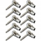 GLS Audio 1/4" Right Angle Plugs TS Mono Flat Low Profile Pancake Style for S...