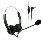 AGPtEK 2.5mm Dual Ear Call Center Telephone Headphone, 6FT Noise Cancelling B...
