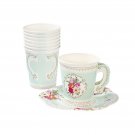 Talking Tables TS6-CUPSET Disposable Truly Scrumptious Party Vintage Floral T...