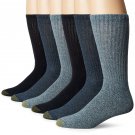 Gold Toe Men's Harrington Crew 6 Pack Shoe Size: 6-12.5 Denim