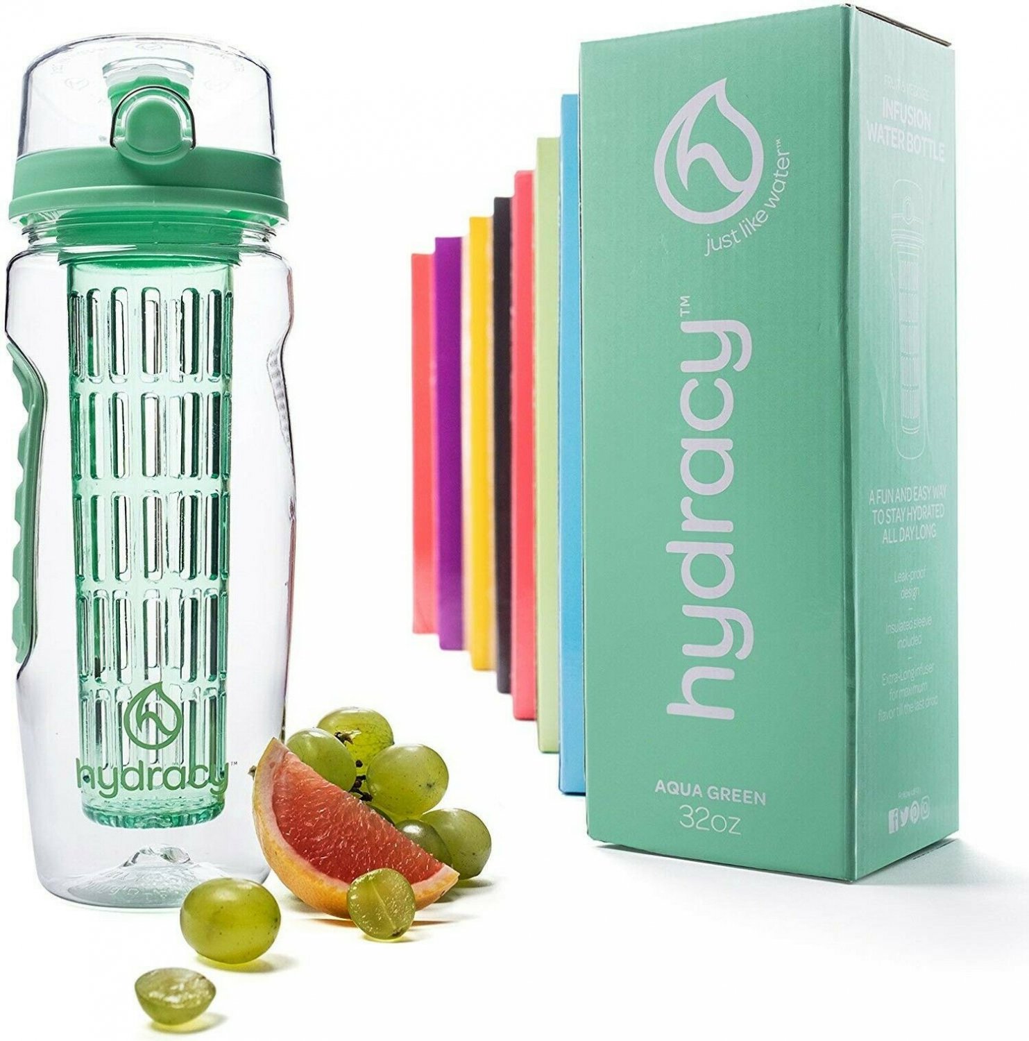 Hydracy Fruit Infuser Water Bottle -32 Oz Sports Bottle -Full Length Infusion...