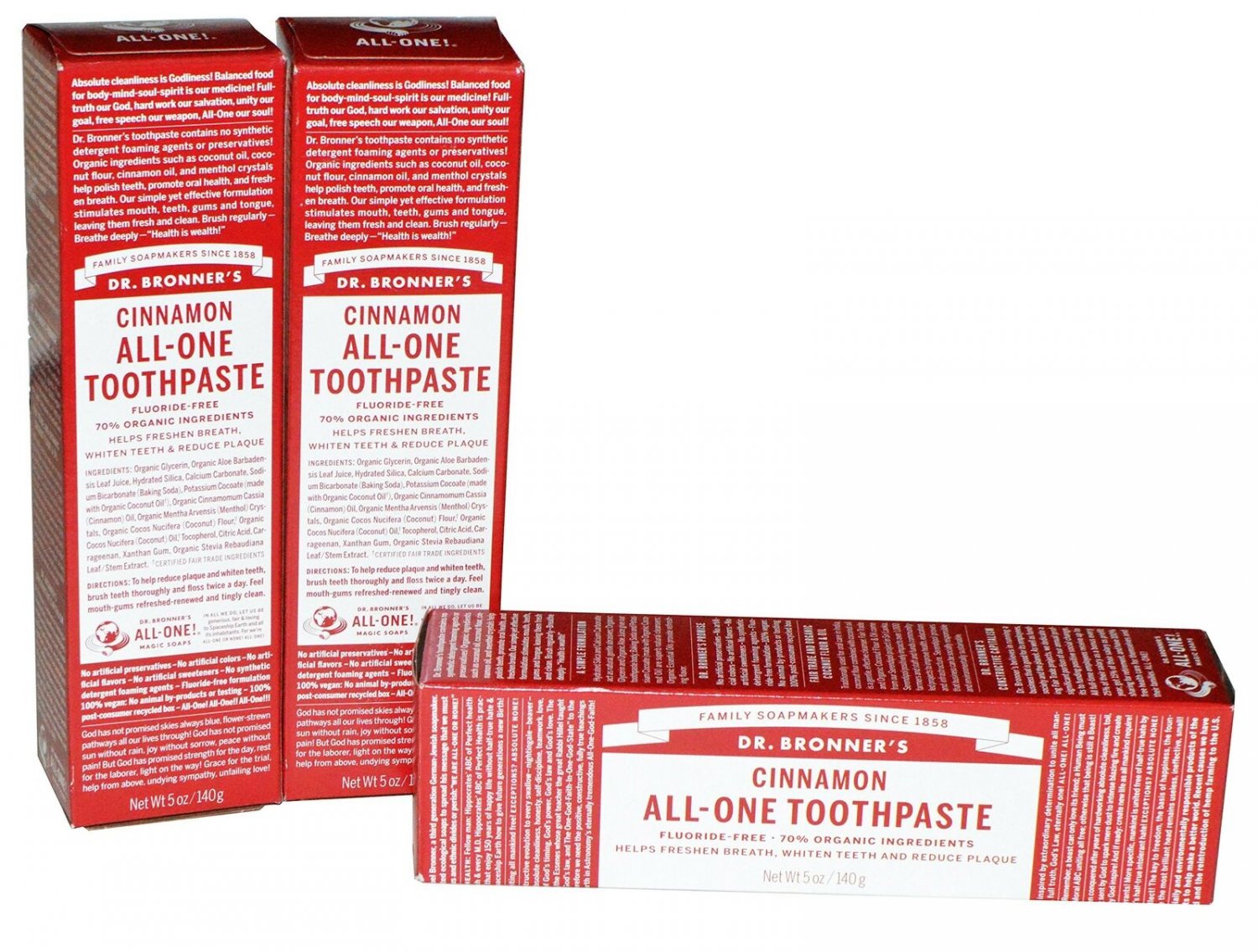 Dr Bronner's Cinnamon All-One Toothpaste Pack of 3