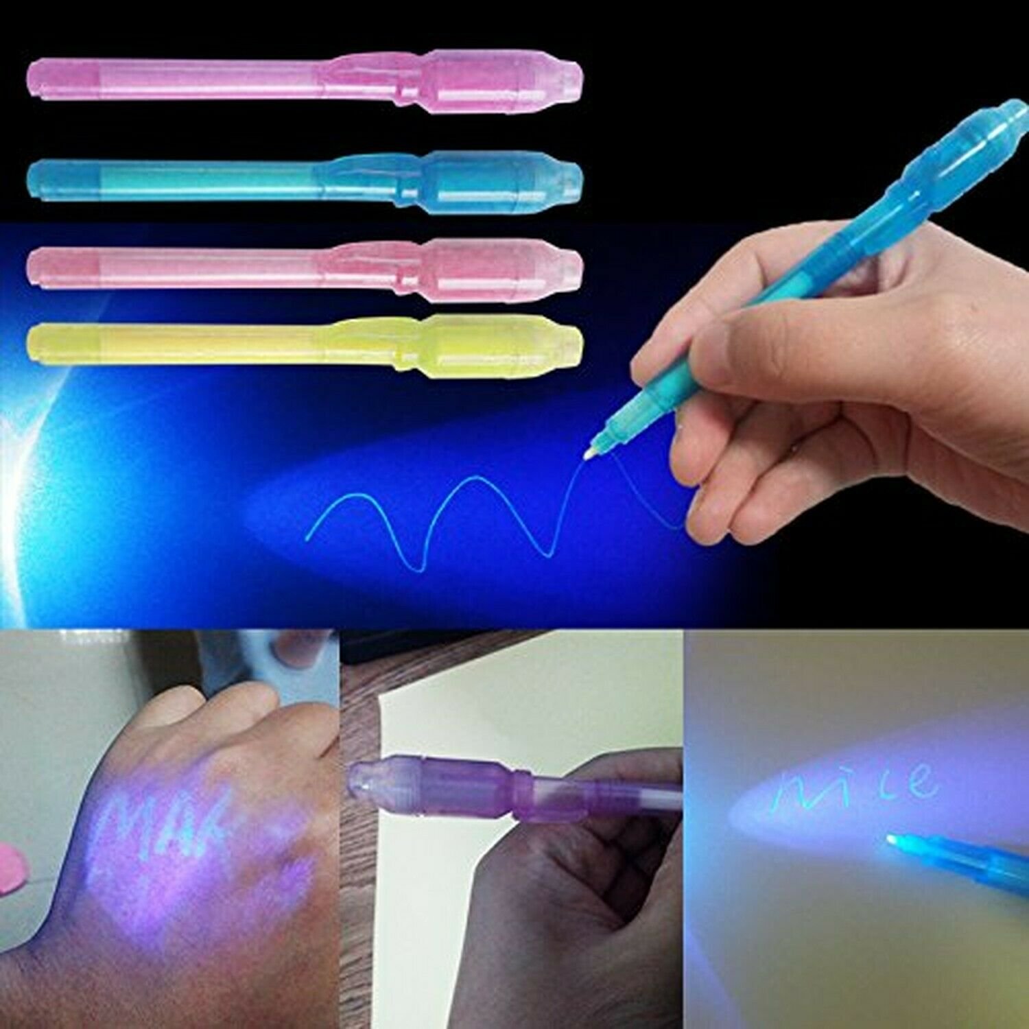 KERRT Invisible Pen with UV Light Secret Message Pens(Pack of 4)