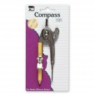 Charles Leonard Ball Bearing Compass with Golf Pencil, Metal, Up to 12 Inch D...