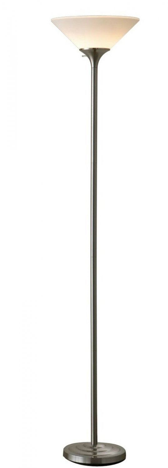 Normande Lighting 23W CFL Torchiere Lamp, Brushed Steel