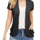 Womens Cardigans Short Sleeve Summer Lightweight Sheer Open Front Drape Sweat...