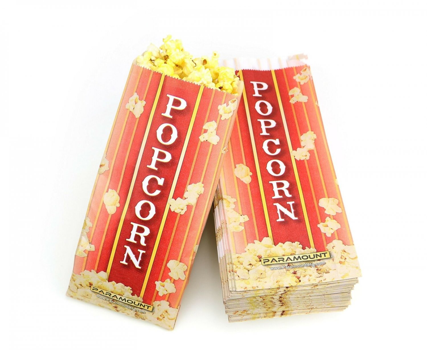 100 Popcorn Serving Bags - Pinch Bottom Paper Bag Style 100