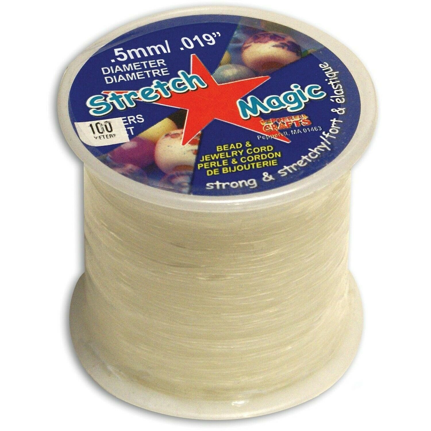 Pepperell Stretch Magic 0.5mm Bead and Jewelry Cord, 100m, Clear